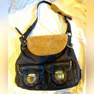 Brown Ugg Sherpa lined Tote with matching coin purse- very good condition